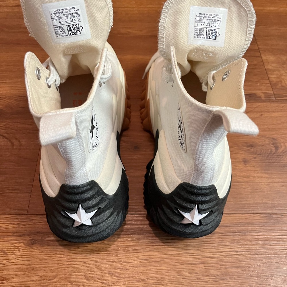 Converse Black and White High-Tops with Gum Soles - Picture 5 of 12